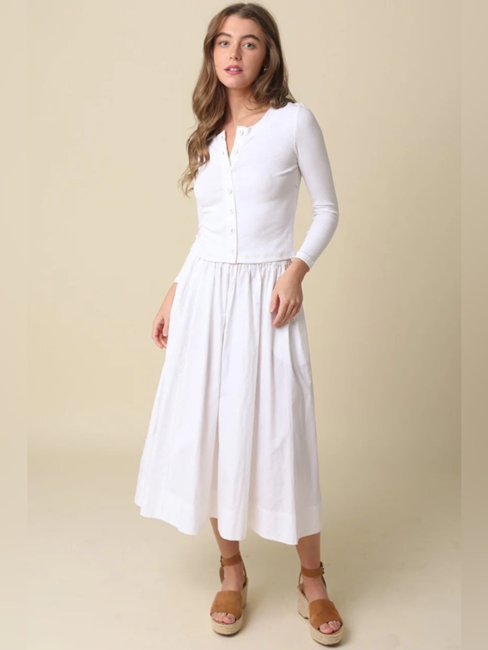 White Poplin Skirt - Picture 4 of 6